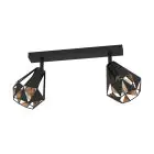 Eglo Plafonnier Carlton 7 Acier Noir Cuivre | IP20 - Convient pour 2x E27 